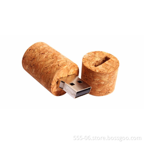 customized logo wooden wine cork usb drive with box